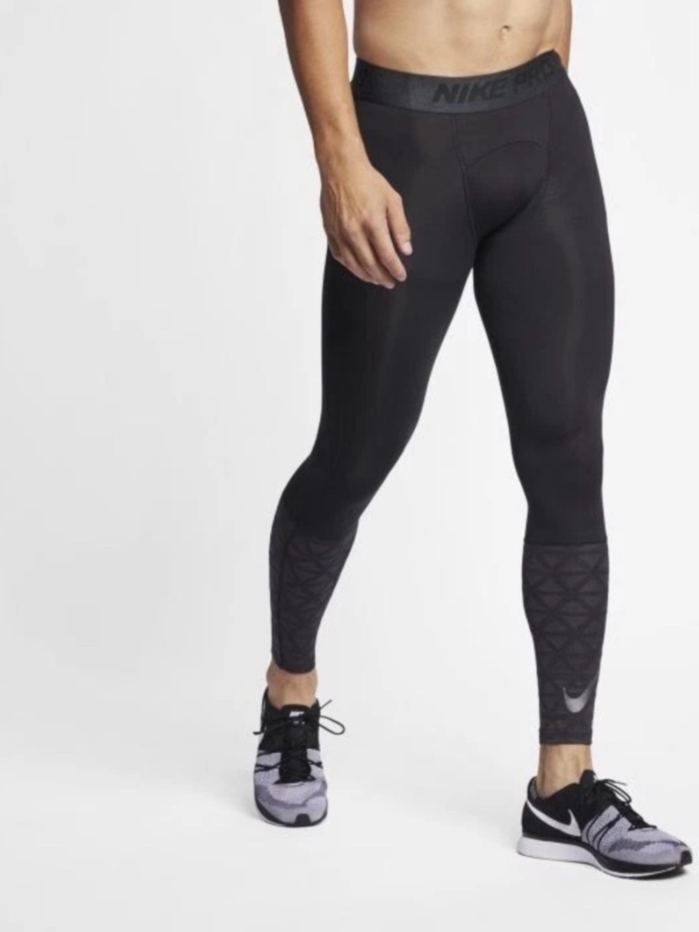 Nike Pro Tights Black/ Anthracite Men’s Size XL - Picture 2 of 7
